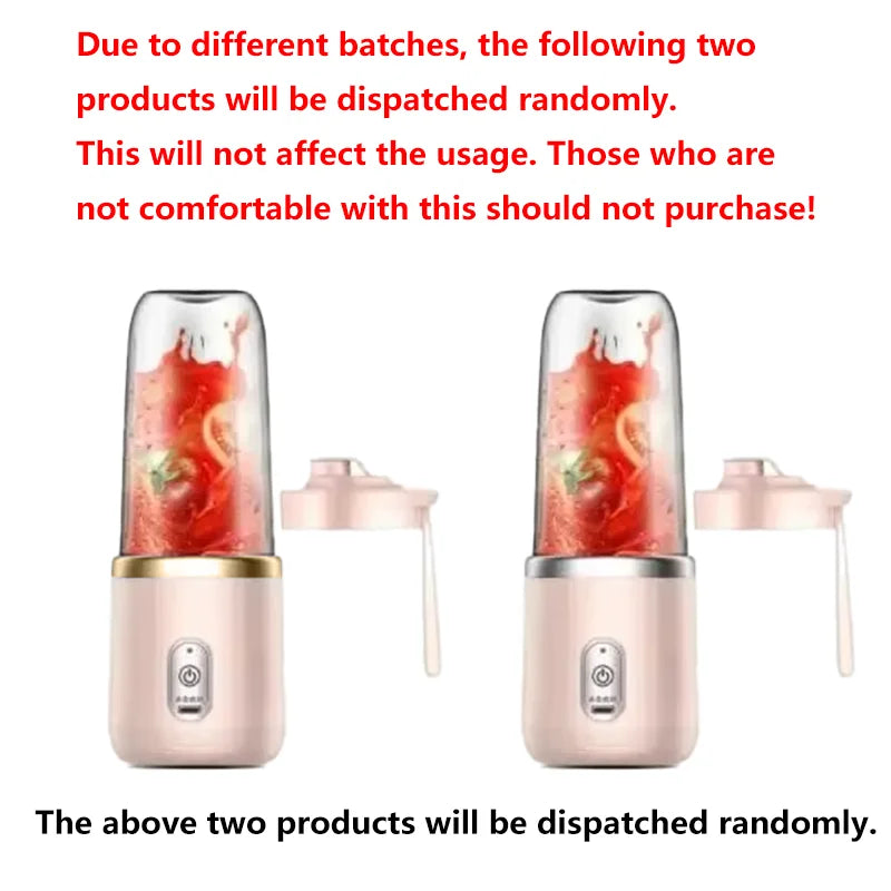Portable Handheld USB Personal Mini Juicer Cup with Single or Double Cups for Travel Blender for Water Bottles