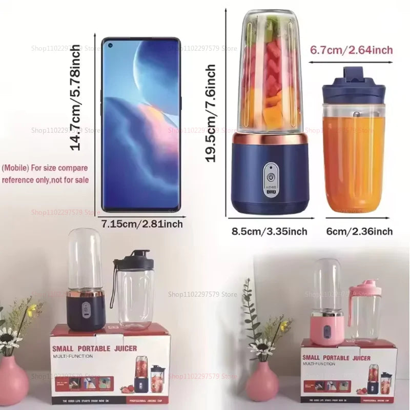 Portable Rechargeable Electric Juicer Double Cup Fruit Mixer Compact Food Milkshake Manufacturer Smoothie Juice Extraction