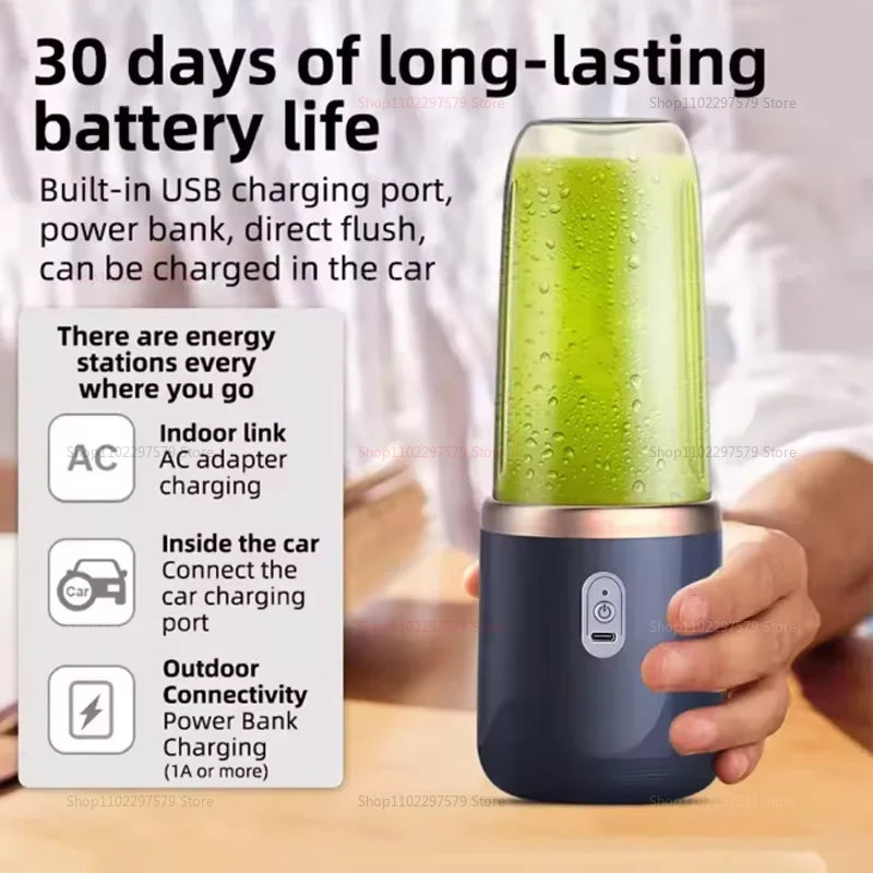 Portable Rechargeable Electric Juicer Double Cup Fruit Mixer Compact Food Milkshake Manufacturer Smoothie Juice Extraction