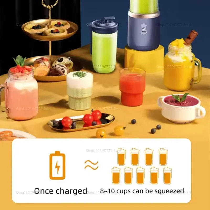 Portable Rechargeable Electric Juicer Double Cup Fruit Mixer Compact Food Milkshake Manufacturer Smoothie Juice Extraction